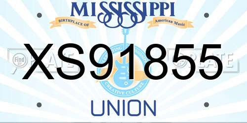 XS91855 Mississippi License Plate