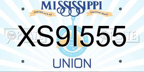 XS9I555 Mississippi License Plate