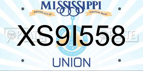 XS9I558 Mississippi License Plate