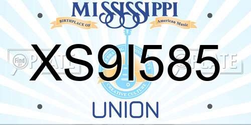 XS9I585 Mississippi License Plate