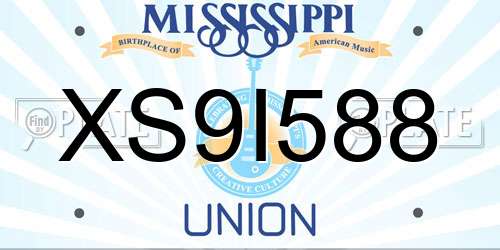 XS9I588 Mississippi License Plate