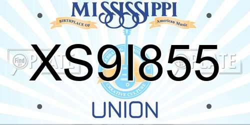 XS9I855 Mississippi License Plate