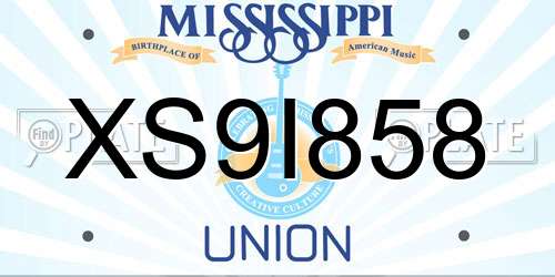 XS9I858 Mississippi License Plate
