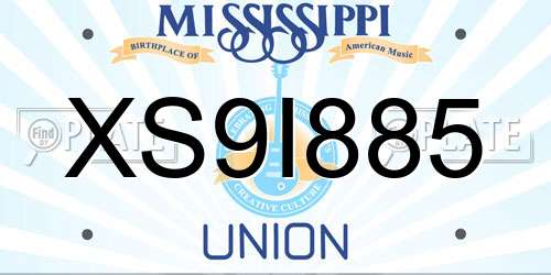XS9I885 Mississippi License Plate