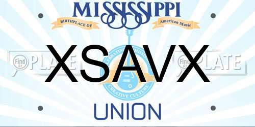 XSAVX Mississippi License Plate