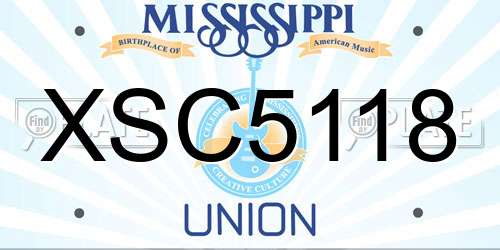 XSC5118 Mississippi License Plate