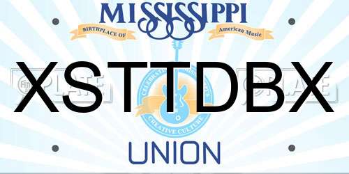 XSTTDBX Mississippi License Plate