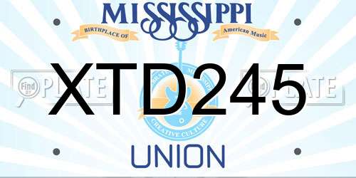 XTD245 Mississippi License Plate