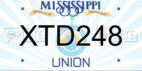 XTD248 Mississippi License Plate