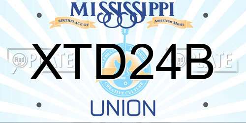 XTD24B Mississippi License Plate