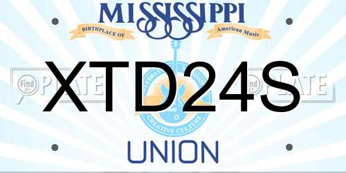 XTD24S Mississippi License Plate