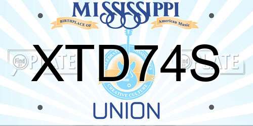 XTD74S Mississippi License Plate