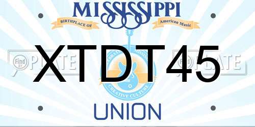 XTDT45 Mississippi License Plate