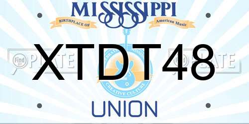 XTDT48 Mississippi License Plate