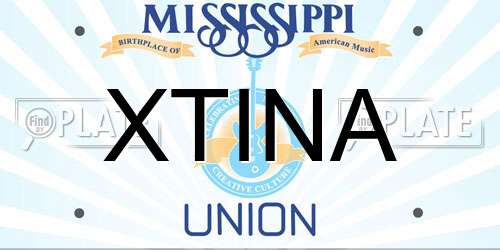 XTINA Mississippi License Plate