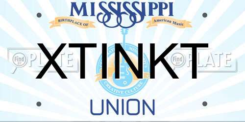 XTINKT Mississippi License Plate