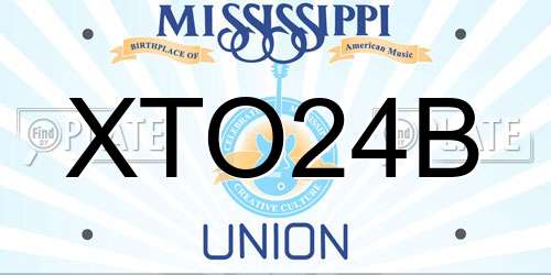 XTO24B Mississippi License Plate