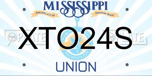 XTO24S Mississippi License Plate