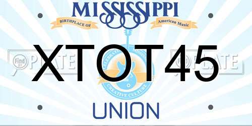XTOT45 Mississippi License Plate