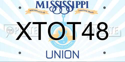 XTOT48 Mississippi License Plate