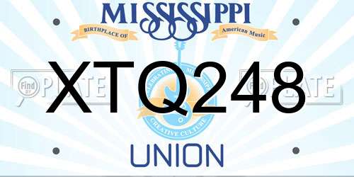 XTQ248 Mississippi License Plate