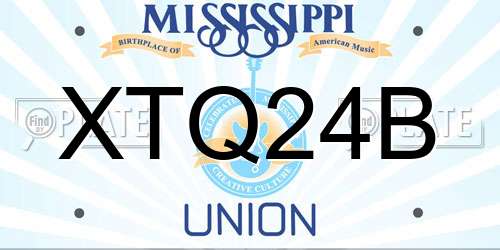 XTQ24B Mississippi License Plate