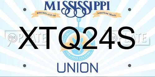 XTQ24S Mississippi License Plate