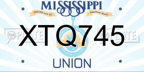 XTQ745 Mississippi License Plate
