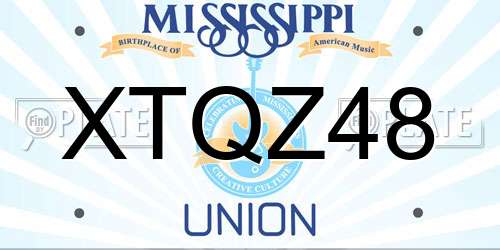 XTQZ48 Mississippi License Plate