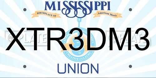 XTR3DM3 Mississippi License Plate