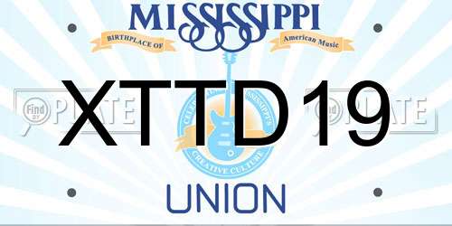 XTTD19 Mississippi License Plate