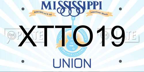 XTTO19 Mississippi License Plate