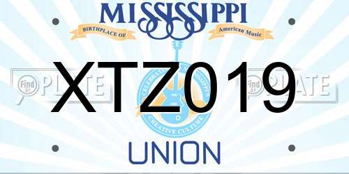 XTZ019 Mississippi License Plate