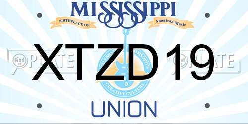 XTZD19 Mississippi License Plate