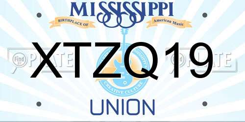 XTZQ19 Mississippi License Plate