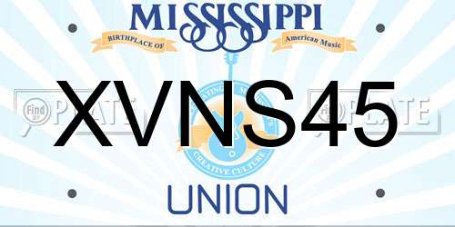 XVNS45 Mississippi License Plate