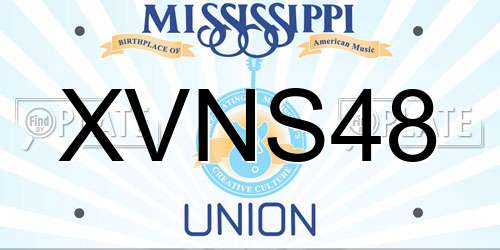XVNS48 Mississippi License Plate