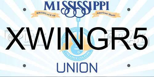 XWINGR5 Mississippi License Plate