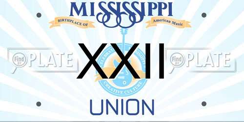 XXII Mississippi License Plate