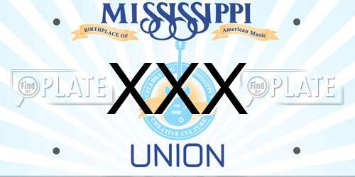XXX Mississippi License Plate
