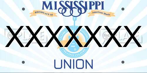 XXXXXXX Mississippi License Plate