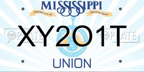 XY2O1T Mississippi License Plate