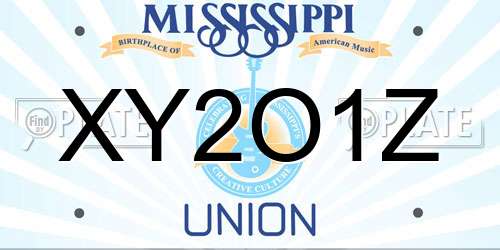 XY2O1Z Mississippi License Plate