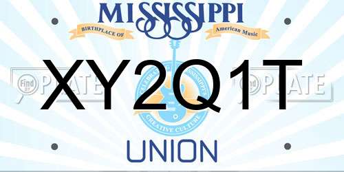 XY2Q1T Mississippi License Plate