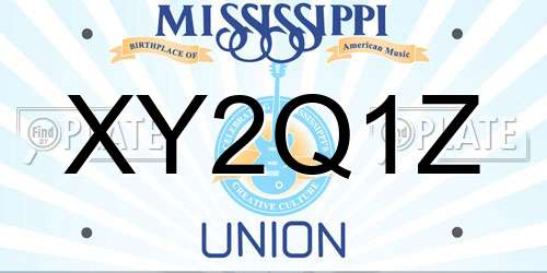 XY2Q1Z Mississippi License Plate