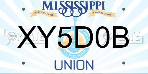 XY5D0B Mississippi License Plate