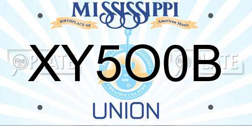 XY5O0B Mississippi License Plate