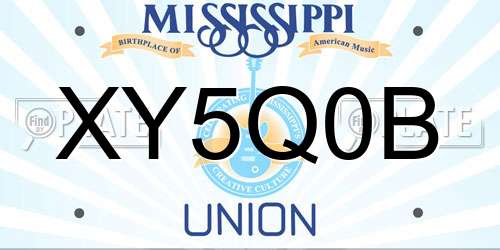 XY5Q0B Mississippi License Plate