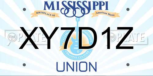 XY7D1Z Mississippi License Plate