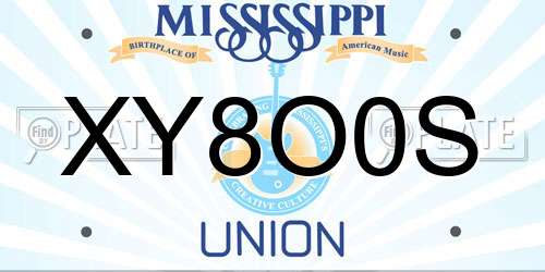 XY8O0S Mississippi License Plate